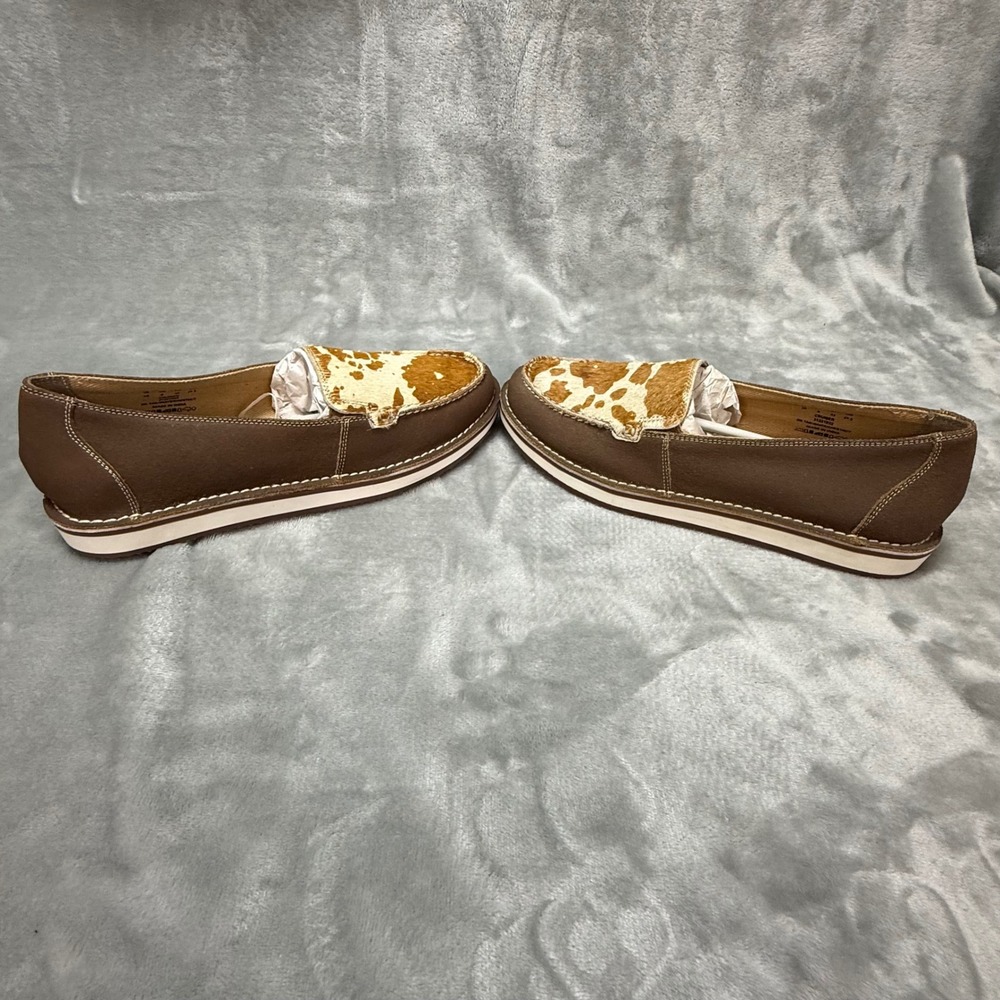 Myra Bag Cruiser Shoes Womens 10 Dark Tan Chestnut Cow Print Hair On Hide Loafer - Picture 9 of 9